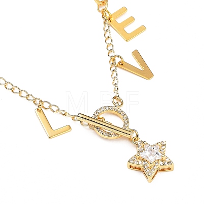 Valentine's Day Brass Micro Pave Clear Cubic Zirconia Pendant Necklaces NJEW-JN02922-01-1