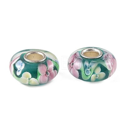Lampwork & Brass Core European Beads LAMP-P019-01P-33-1