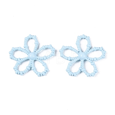 Spray Painted Alloy Flower Multi-Strand Links PALLOY-Q464-01E-1