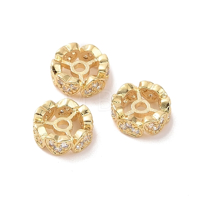 Brass Micro Pave Cubic Zirconia Spacer Beads KK-A181-VF428-2-1