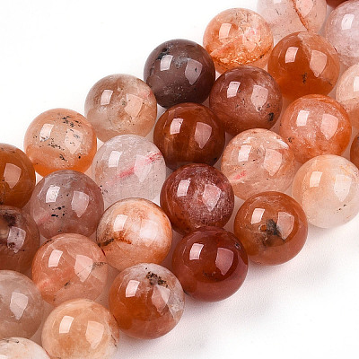 Natural Red Quartz Beads Strands G-T140-10mm-01-1