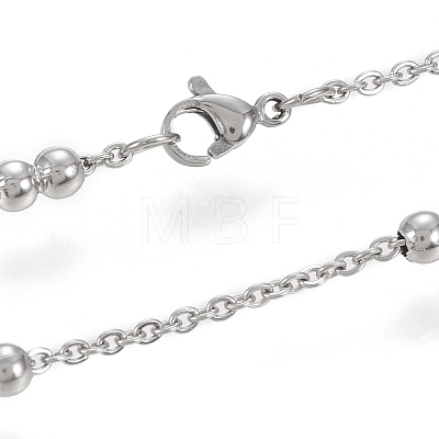 304 Stainless Steel Cable Chain Necklaces NJEW-M183-06P-1