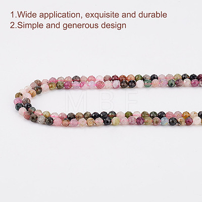 2 Strands Natural Multicolor Tourmaline Beads Strands G-GO0001-58-1