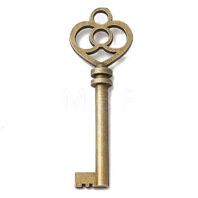 Tibetan Style Alloy Skeleton Key Big Pendants TIBEP-Q035-39AB-NR-1