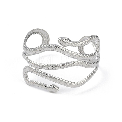 Snake Alloy Cuff Torque Bangles for Women BJEW-K260-01P-1