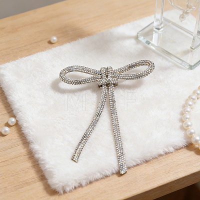 2pcs Bowknot Iron Rhinestone Brooches JEWB-CP0001-63-1