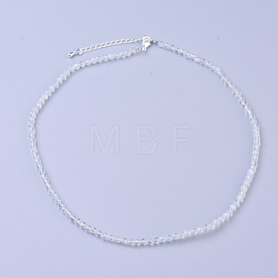 Natural White Topaz Beaded Necklaces NJEW-K114-B-A09-1