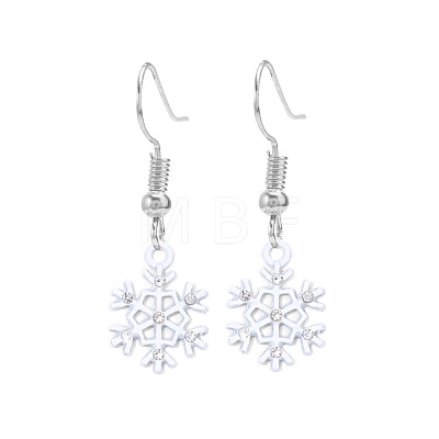 Snowflake Alloy Enamel Dangle Earrings FS-WGD9918-17-1