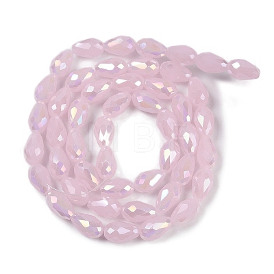 Opaque Solid Color Electroplate Glass Beads Strands LS-EGLA-N013-J8mm-B01-1