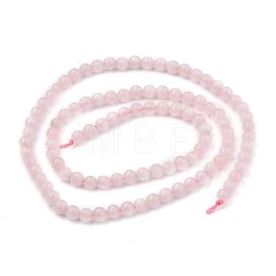 Natural Rose Quartz Round Bead Strands X-G-P072-05-4mm-1