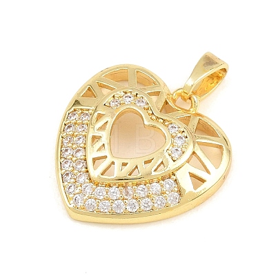 Brass Micro Pave Clear Cubic Zirconia Pendants CU-CBA9B49-01A-G-1