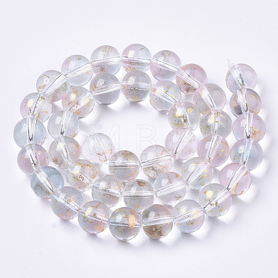 Transparent Spray Painted Glass Bead Strands GLAA-N035-03D-B07-1