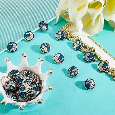 Olycraft 32Pcs 4 Style 1-Hole Alloy Enamel Shank Buttons BUTT-OC0001-32-1