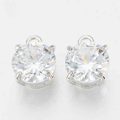 Alloy Cubic Zirconia Charms X-ZIRC-Q017-018P-1