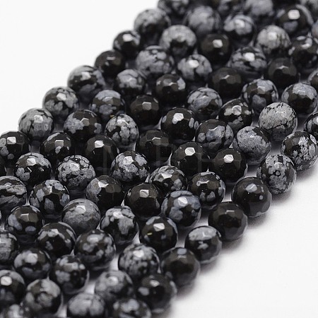 Natural Snowflake Obsidian Beads Strands G-G736-06-4mm-1