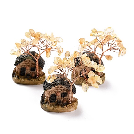 Resin & Natural Citrine Model Ornament DJEW-Z001-01A-1