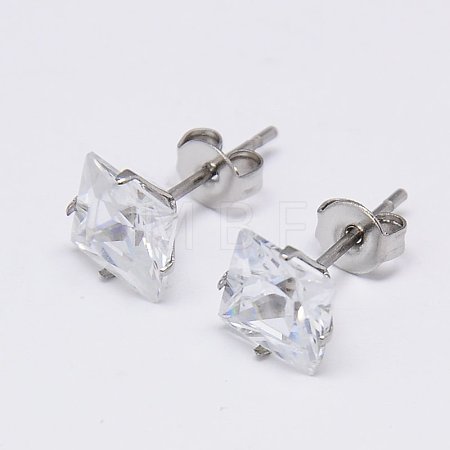 Cubic Zirconia Ear Studs STAS-E051-2D-1