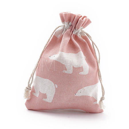 Polycotton(Polyester Cotton) Packing Pouches Drawstring Bags ABAG-S003-01B-1