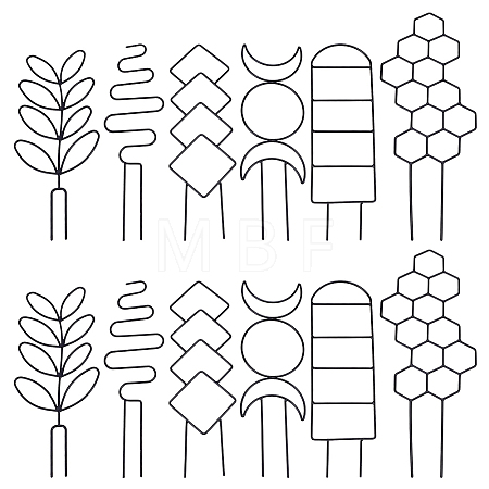 12Pcs 2 Styles Plastic Plant Climbing Trellis AJEW-GO0005-49-1