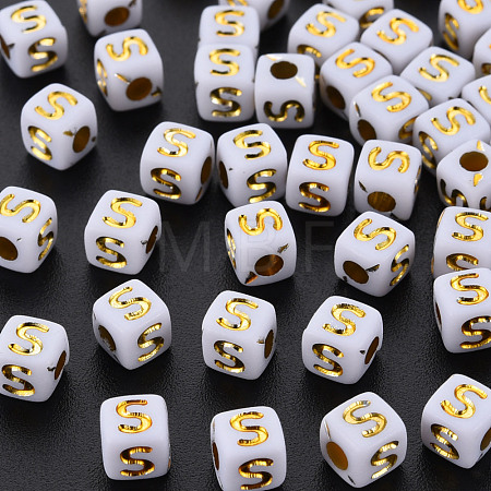 Opaque White Acrylic Beads MACR-Q242-010S-1