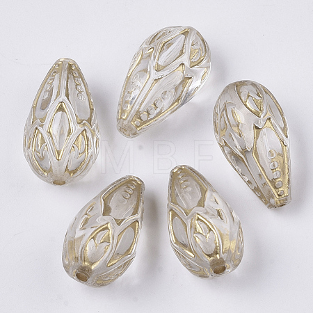 Transparent Plating Acrylic Beads X-PACR-T011-03-1