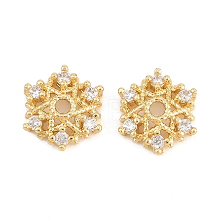 Christmas Brass Clear Cubic Zirconia Beads LS-KK-B186-12G-1
