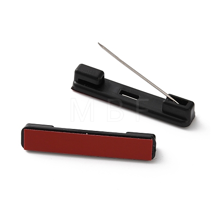 Plastic Adhesive Back Bar Pins with Platinum Iron Pins LS-KY-D025-01B-03-1