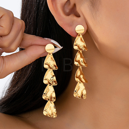Alloy Nuggets Tassel Stud Earrings FS-WGA2C32-01-1