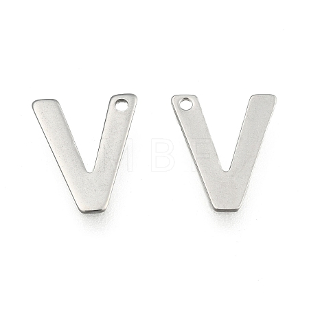 Tarnish Resistant 304 Stainless Steel Letter Charms LS-STAS-O072-V-1