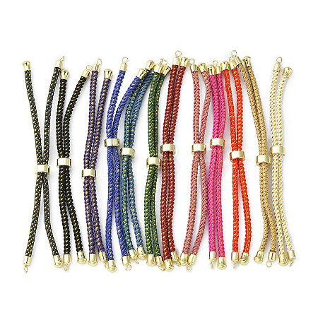 Adjustable Nylon Cord Slider Bracelet Making MAK-F026-A-G-1