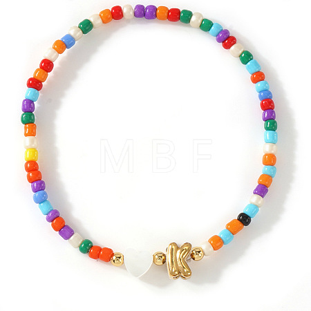 Colorful Round Glass Seed Bead Stretch Bracelets AO5283-11-1