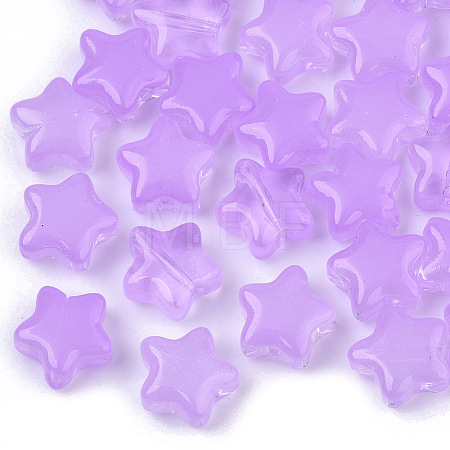 Transparent Spray Painted Glass Beads X-GLAA-N035-01-A04-1