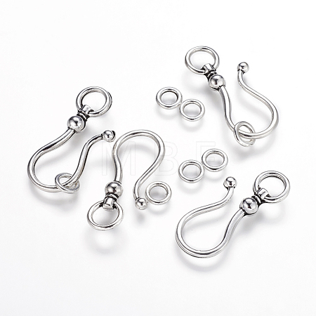 Tibetan Style Alloy S Hook Clasps X-LF5091Y-NF-1