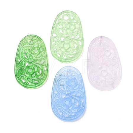 Dyed Natural Quartz Carved Pendants GG-CBA0022-11-1