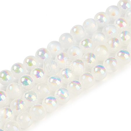 Plating Natural Selenite Beads Strands G-G120-A01-01-1