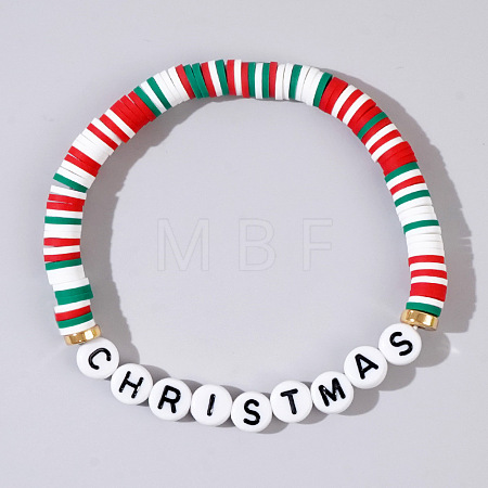Christmas Rudolph Resin & Acrylic Beaded Stretch Bracelets WK2852-6-1