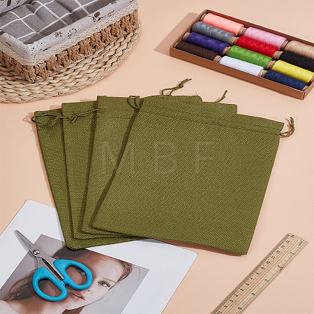 Linen Cloth Drawstring Pouches AJEW-WH0816-142-1