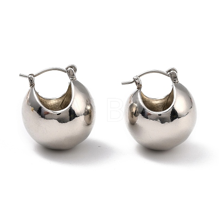 Brass Hoop Earrings EJEW-D273-01P-1