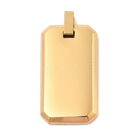 Ion Plating(IP) 304 Stainless Steel Stamping Blank Tag Pendants STAS-G346-03G-1
