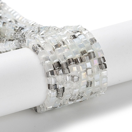 Gradient Color Electroplate Glass Bead Strands X-GLAA-E042-05-B02-1