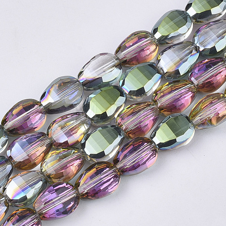 Translucent Electroplate Glass Beads Strands X-EGLA-T020-03A-1