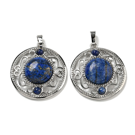 Natural Dyed Lapis Lazuli Pendants G-Q158-03K-1