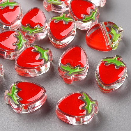 Transparent Enamel Acrylic Beads X1-TACR-S155-003F-1