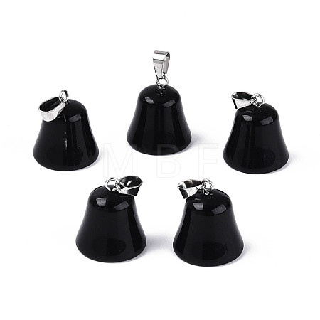 Natural Obsidian Pendants G-N349-15P-01-1