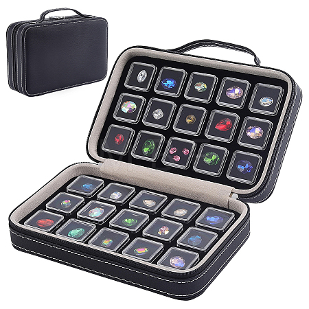 Wood Covered with PU Leather Loose Diamond Presentation Boxes ODIS-WH0108-073B-1