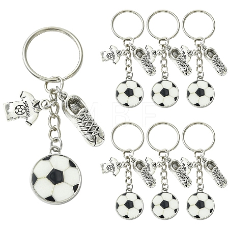 10Pcs Football Theme Alloy Keychain KEYC-YW00231-1