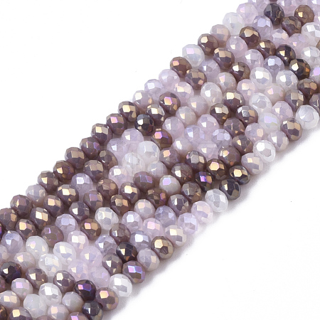 Electroplate Glass Beads Strands X-EGLA-S192-001A-B01-1