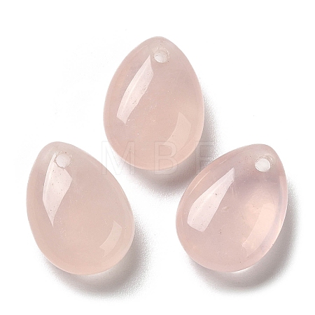 Natural Rose Quartz Teardrop Charms G-M410-01-04-1