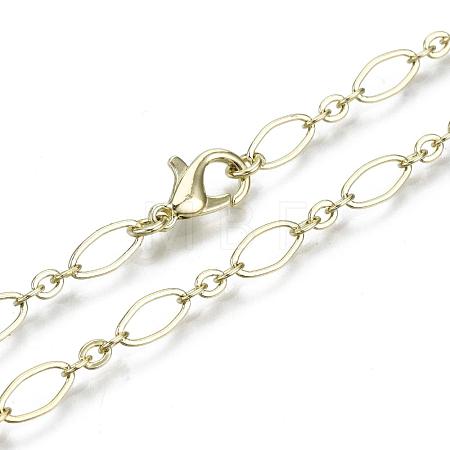 Brass Cable Chains Necklace Making MAK-S072-16B-14KC-1