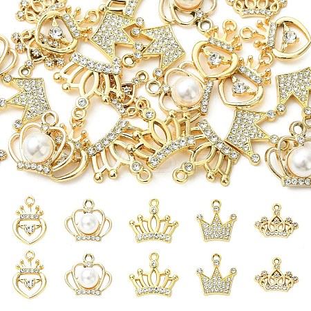 25Pcs 5 Styles Alloy with Rhinestone Pendants FIND-YW0012-71-1